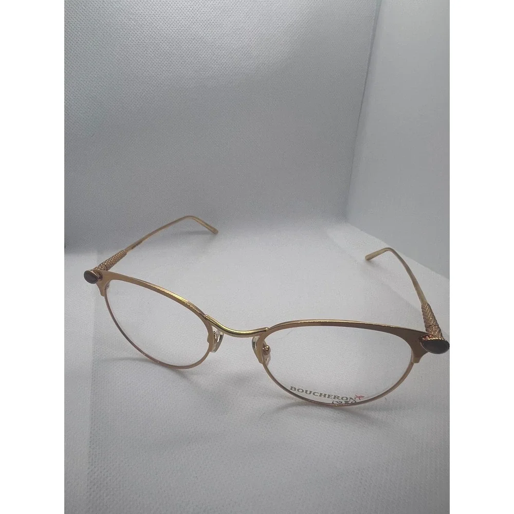 Boucheron‎ B0066O Gold Eyeglasses Frames Cat Eye Designer Frames